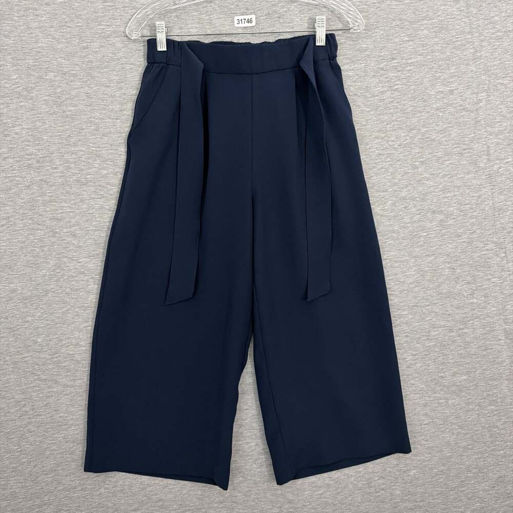 Lululemon Womens Size 6 Navy Blue Tie Waist Wide Leg Cropped Culotte Pants
